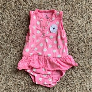 Pink and White Polka Dot Onesie Dress